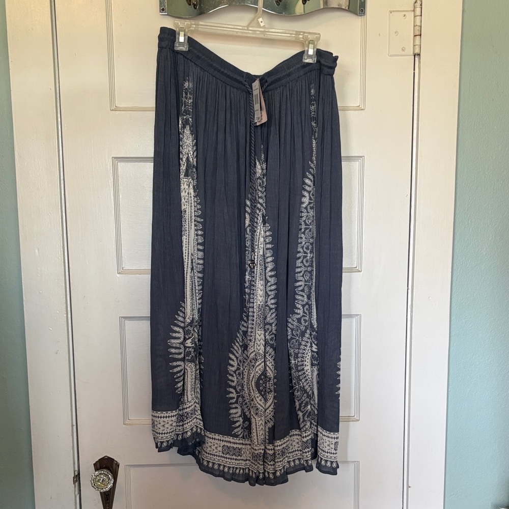 Philosophy Women's Blue Printed Maxi Skirt Size L